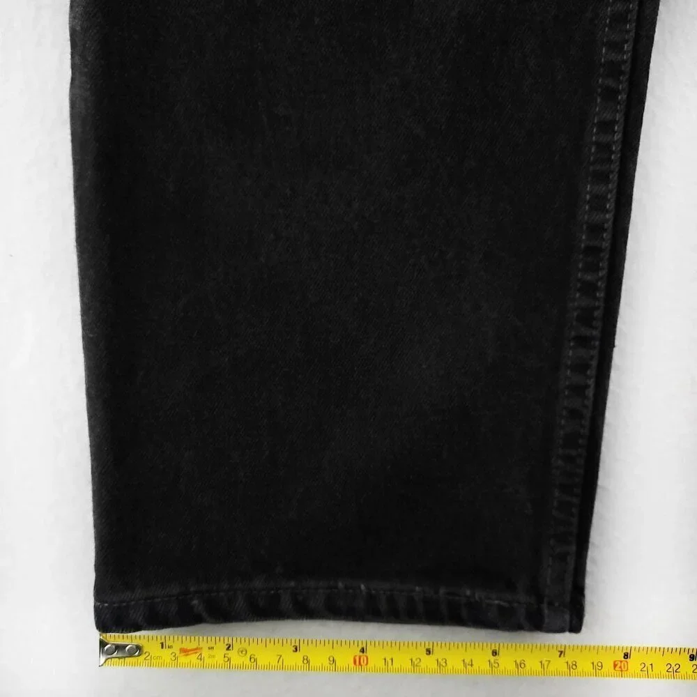Levi's 550 Vintage Jeans 90s Relaxed Fit Batwing USA Black Denim Men's 34x34